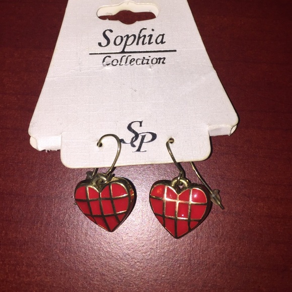 Red heart earrings