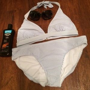 J Crew seersucker bikini