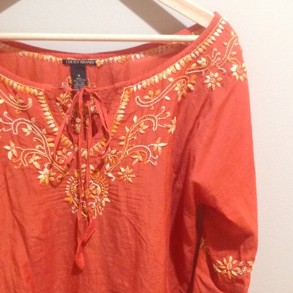 Lucky brand embroidered blouse