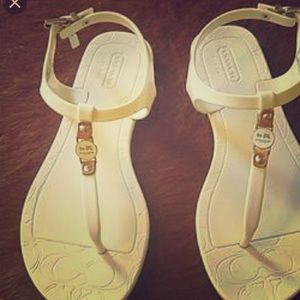 Coach white sandals
