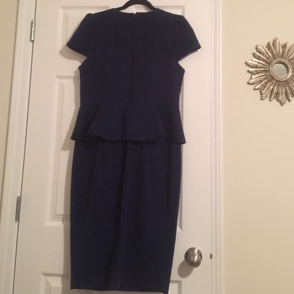 Asos size 14 navy blue peplum dress