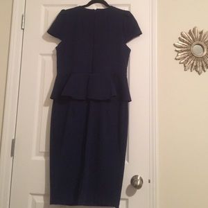 Asos size 14 navy blue peplum dress