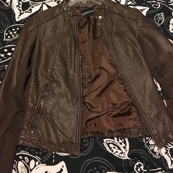 Brown leather jacket