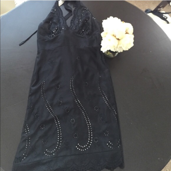 WHBM Halter Dress Black