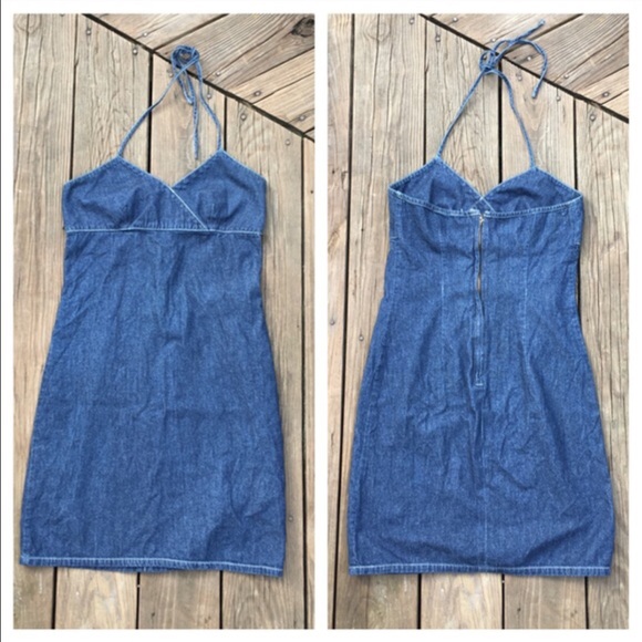 Dresses & Skirts - Medium Vintage Denim Halter Dress