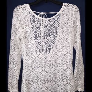 White Lace Coverup Dress