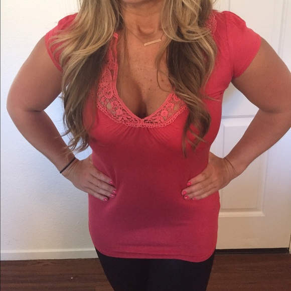 Boutique Tops - Lace orange blouse