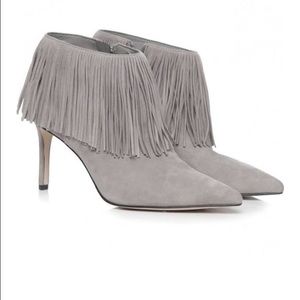 Sam Edelman Kandice Grey Fringe Booties 8 1/2
