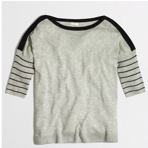 Stripe sleeve sweater tshirt