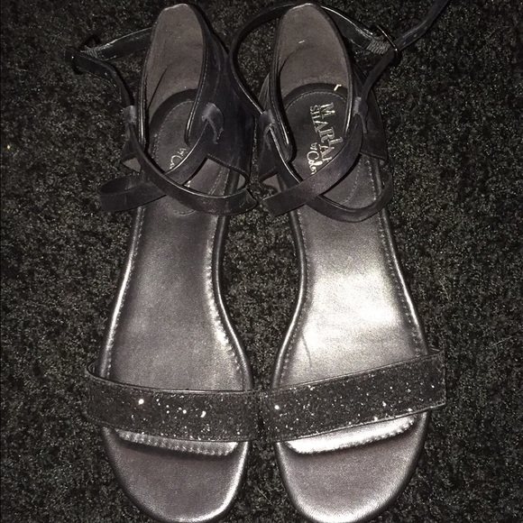Sparkly black sandals