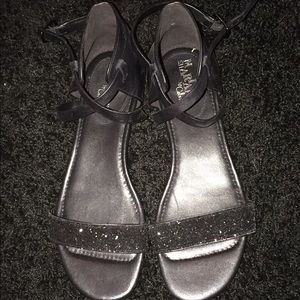 Sparkly black sandals