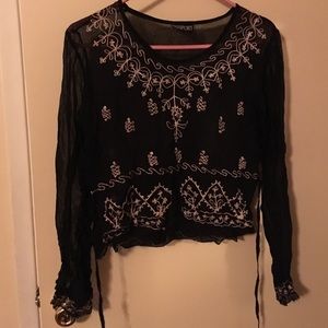 Black embroidered top Black embroidered top