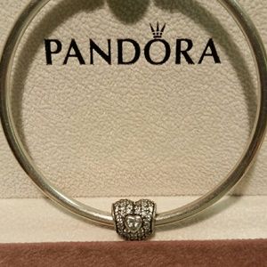 In my Heart Pandora Charm Clear Cubic Zircona Used