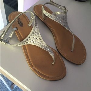 Silver jeweled sandals!