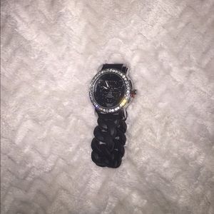 Black and silver watch