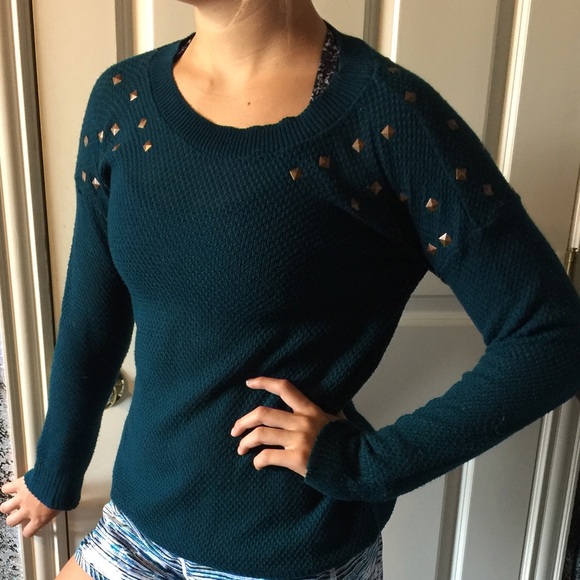 Blue studded sweater