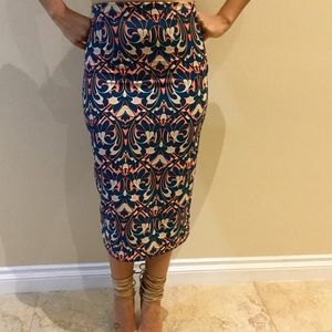 Zara patterned pencil skirt