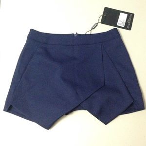 Missguided dark navy blue envelope shorts skort