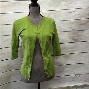 Basic green 3/4 sleeve cardigan