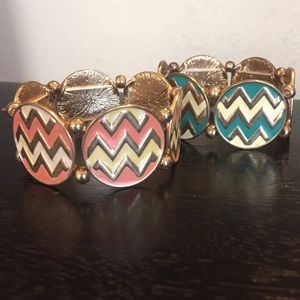 Chevron Elastic Bracelet Set