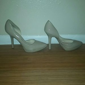 Nude, professional, pointed heels