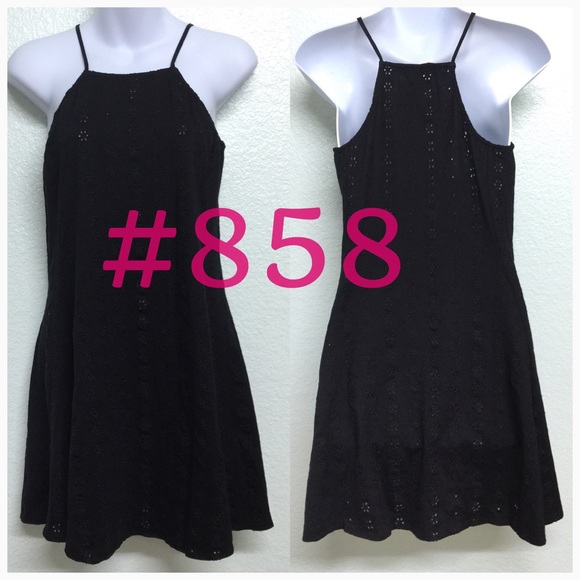 Brandy Melville Black Eyelet Abigail Dress NWT