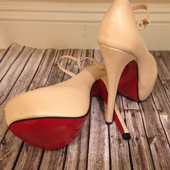 Shoes - Beige high pumps, red soles Shoes - Beige high pumps, red soles