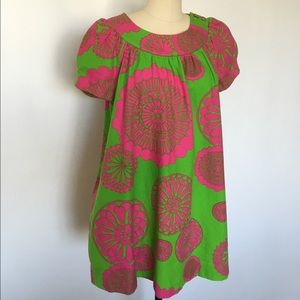 H&M green and pink printed dress