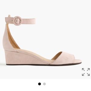 J Crew Laila Wedges pink suede