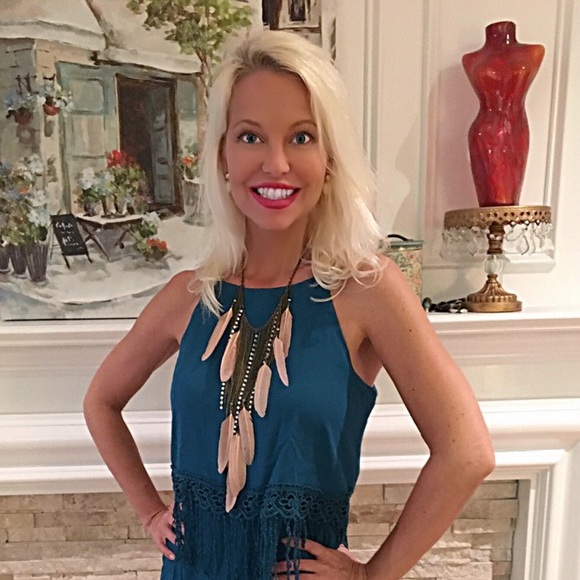 Zara feather/sparkles boho necklace LAST NIGHT! - Picture 4 of 4