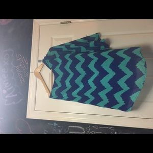 Chevron chiffon style dress! Worn once!!