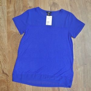 NWT H&M Short Sleeve Top - Royal Blue - XS