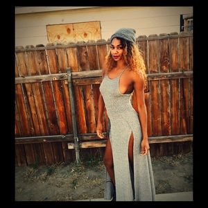 Sexy Grey Maxi Dress