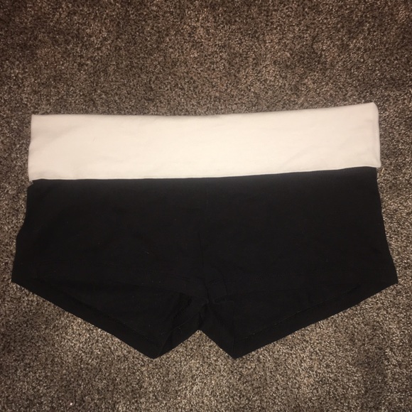 Black and White Yoga Shorts