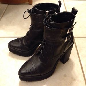 HM black platform boots