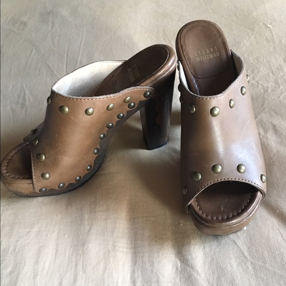 Stuart Weitzman Studded Open-Toe Clogs - image 2