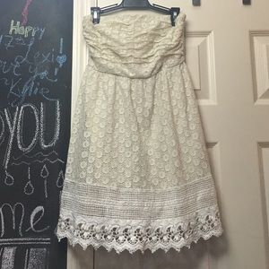 Laced cream dress