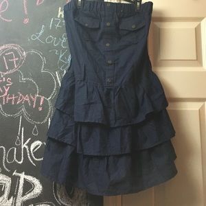 Navy Blue button down country style dress