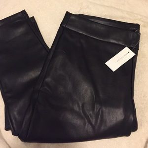 nwt ann taylor black leather leggings 💋
