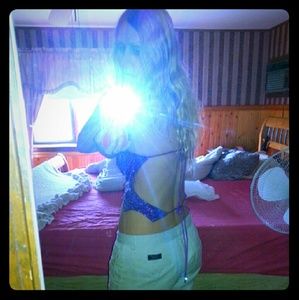 PURPLE butterfly beaded HALTER