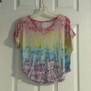 Rainbow tie dye crop top