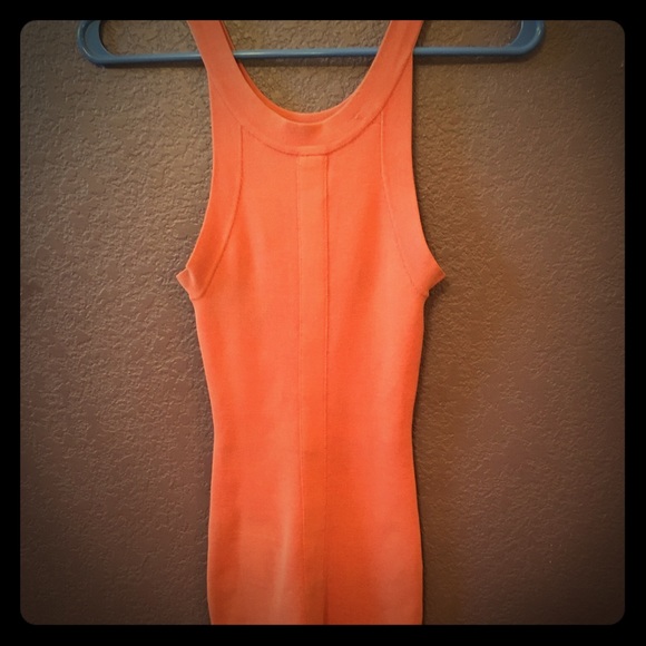 BCBG Maxazria Bandage peach halter dress