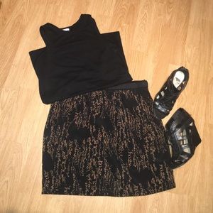 GAP Black / Brown Lined Skirt - Cute for Work!