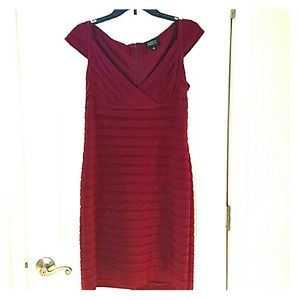 Adrianna Papel Petite Burgundy Cocktail Dress