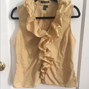 Ralph Lauren Cotton Tank with Ruffle