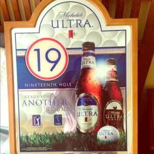 Michelob Ultra 19th hole sign