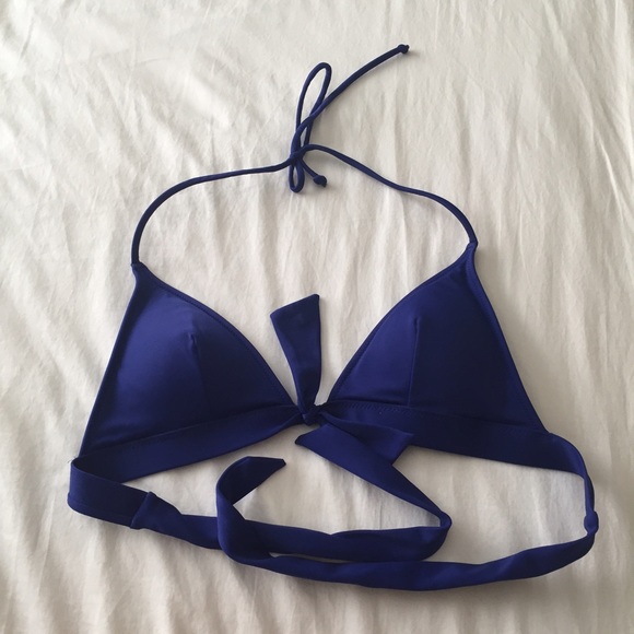 Victoria's secret tie front triangle top sm blue