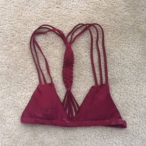 Wine red braided bikini top