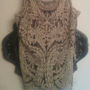 sheer studded sleeveless top