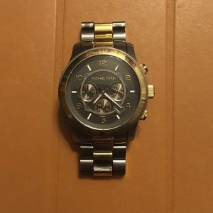 Michael Kors gunmetal/gold watch